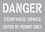 Accuform Signs® 7" X 10" Transparent Plastic Floor Stencil "DANGER CONFINED SPACE ENTER BY PERMIT ONLY"