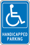 Accuform Signs® 18" X 12" Blue/White Engineer Grade Reflective Aluminum Parking And Traffic Sign "HANDICAPPED PARKING"