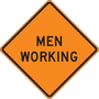 Accuform Signs® 36" X 36" Orange/Black Mesh Vinyl Construction Sign "MEN WORKING"