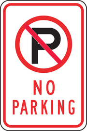 Accuform Signs® 18" X 12" Red/Black/White Engineer Grade Reflective Aluminum Parking And Traffic Sign "NO PARKING"