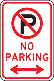 Accuform Signs® 18" X 12" Red/Black/White Engineer Grade Reflective Aluminum Parking And Traffic Sign "NO PARKING"