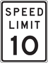 Accuform Signs® 18" X 12" Black/White Engineer Grade Reflective Aluminum Parking And Traffic Sign "SPEED LIMIT 10"