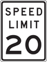 Accuform Signs® 18" X 12" Black/White Engineer Grade Reflective Aluminum Parking And Traffic Sign "SPEED LIMIT 20"