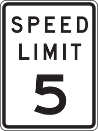 Accuform Signs® 18" X 12" Black/White Engineer Grade Reflective Aluminum Parking And Traffic Sign "SPEED LIMIT 5"