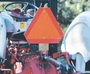 Accuform Signs® 14" X 16" Orange/Red Steel Slow Moving Vehicle Sign