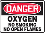 Accuform Signs® 10" X 14" Red/Black/White Plastic Safety Sign "DANGER OXYGEN NO SMOKING NO OPEN FLAMES"