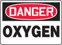 Accuform Signs® 7" X 10" Red/Black/White Adhesive Vinyl Safety Sign "DANGER OXYGEN"
