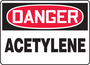 Accuform Signs® 7" X 10" Red/Black/White Adhesive Vinyl Safety Sign "DANGER ACETYLENE"
