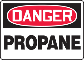 Accuform Signs® 7" X 10" Red/Black/White Adhesive Dura-Vinyl™ Safety Sign "DANGER PROPANE"