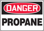Accuform Signs® 7" X 10" Red/Black/White Adhesive Dura-Vinyl™ Safety Sign "DANGER PROPANE"