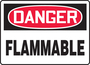 Accuform Signs® 7" X 10" White/Red/Black Adhesive Vinyl Safety Sign "DANGER FLAMMABLE"