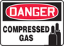 Accuform Signs® 10" X 14" Red/Black/White Aluminum Safety Sign "DANGER COMPRESSED GAS"