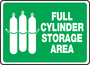 Accuform Signs® 10" X 14" White/Green Plastic Safety Sign "FULL CYLINDER STORAGE AREA"