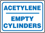 Accuform Signs® 7" X 10" Blue/White Aluma-Lite™ Safety Sign "ACETYLENE EMPTY CYLINDERS"