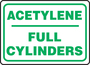 Accuform Signs® 7" X 10" Green/White Aluma-Lite™ Safety Sign "ACETYLENE FULL CYLINDERS"
