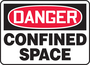 Accuform Signs® 7" X 10" Red/Black/White Adhesive Vinyl Safety Sign "DANGER CONFINED SPACE"