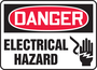 Accuform Signs® 7" X 10" Red/Black/White Aluminum Safety Sign "DANGER ELECTRICAL HAZARD"