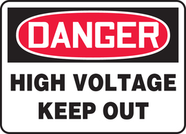 Accuform Signs® 7" X 10" Red/Black/White Aluminum Safety Sign "DANGER HIGH VOLTAGE KEEP OUT"