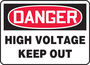 Accuform Signs® 10" X 14" White/Red/Black Aluminum Safety Sign "DANGER HIGH VOLTAGE KEEP OUT"