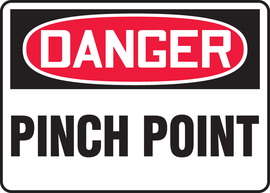 Accuform Signs® 7" X 10" Red/Black/White Adhesive Vinyl Safety Sign "DANGER PINCH POINT"