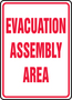 Accuform Signs® 24" X 18" Red/White Aluminum Safety Sign "EVACUATION ASSEMBLY AREA"