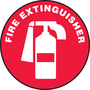 Accuform Signs® 17" White/Red Adhesive Vinyl Slip-Gard™ Floor Sign "FIRE EXTINGUISHER"