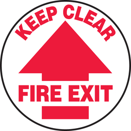 Accuform Signs® 17" Red/White Adhesive Vinyl Slip-Gard™ Floor Sign "KEEP CLEAR FIRE EXIT"