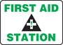 Accuform Signs® 7" X 10" Black/Green/White Plastic Safety Sign "FIRST AID STATION"