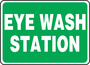 Accuform Signs® 7" X 10" White/Green Adhesive Vinyl Safety Sign "EYE WASH STATION"