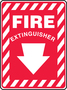 Accuform Signs® 14" X 10" White/Red Aluminum Safety Sign "FIRE EXTINGUISHER"