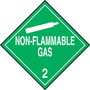 Accuform Signs® 10 3/4" X 10 3/4" Green/White PF-Cardstock DOT Placard "NON-FLAMMABLE GAS HAZARD CLASS 2 (With Graphic)"