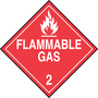 Accuform Signs® 10 3/4" X 10 3/4" Red/White Plastic DOT Placard "FLAMMABLE GAS HAZARD CLASS 2 (With Graphic)"