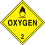 Accuform Signs® 10 3/4" X 10 3/4" Black/Yellow Plastic DOT Placard "OXYGEN HAZARD CLASS 2 (With Graphic)"