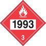 Accuform Signs® 10 3/4" X 10 3/4" Black/Red/White Plastic DOT Placard "1993 (FLAMMABLE LIQUID | COMBUSTIBLE LIQUID) HAZARD CLASS 3 (WITH GRAPHIC)"
