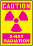 Accuform Signs® 10" X 7" Magenta/Yellow Adhesive Vinyl Safety Sign "CAUTION X-RAY RADIATION"
