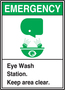 Accuform Signs® 10" X 7" Green/Black/White Plastic Safety Sign "EMERGENCY EYE WASH STATION KEEP AREA CLEAR"