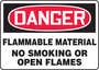 Accuform Signs® 7" X 10" Red/Black/White Plastic Safety Sign "DANGER FLAMMABLE MATERIAL NO SMOKING OR OPEN FLAMES"
