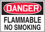 Accuform Signs® 7" X 10" Red/Black/White Adhesive Vinyl Safety Sign "DANGER FLAMMABLE NO SMOKING"