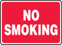 Accuform Signs® 10" X 14" White/Red Adhesive Vinyl Safety Sign "NO SMOKING"