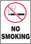 Accuform Signs® 10" X 7" White/Red/Black Plastic Safety Sign "NO SMOKING"