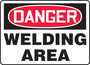 Accuform Signs® 7" X 10" Black/White/Red Plastic Safety Sign "DANGER WELDING AREA"