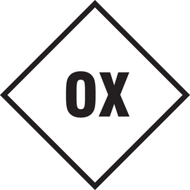 Accuform Signs® 4 1/4" X 4 1/4" Black/Clear Polyester NFPA Placard "OX"