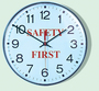Accuform Signs® 12" X 12" Red/Black/White Plastic Clock "SAFETY FIRST"