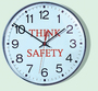 Accuform Signs® 12" X 12" Red/Black/White Plastic Clock "THINK SAFETY"