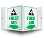 Accuform Signs® 6" X 5" Green/Black/White Plastic Projection™ 3D Projection Sign "FIRST AID"