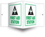Accuform Signs® 6" X 5" Green/Black/White Plastic Projection™ 3D Projection Sign "FIRST AID STATION"