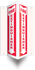 Accuform Signs® 12" X 4" White/Red Plastic Projection™ 3D Projection Sign "FIRE EXTINGUISHER"