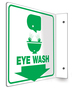 Accuform Signs® 8" X 8" Green/White Plastic Projection™ 90D Projection Sign "EYE WASH"