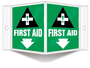 Accuform Signs® 6" X 5" White/Black/Green Plastic Projection™ 3D Projection Sign "FIRST AID"
