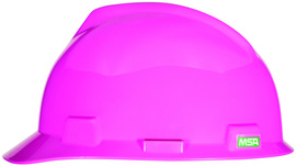 MSA Pink V-Gard® Polyethylene Cap Style Hard Hat With Ratchet/4 Point Ratchet Suspension